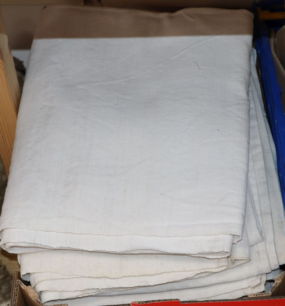 Seven coarse French Provincial linen sheets